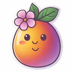 an orange with a flower on it