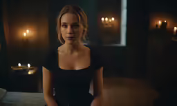 a beautiful young lady in a dark room