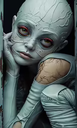 a very pretty looking alien with very bright eyes