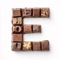 letters made out of chocolates have different kinds of toppings