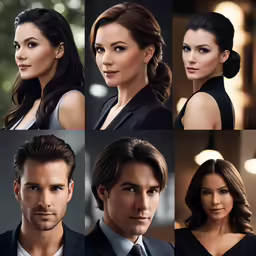 a group of photos of men and women