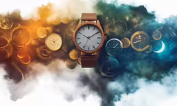 the watch is displayed with different faces on it