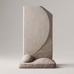 white concrete sculpture with an inverted surface