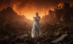 the woman is wearing white on her cell phone