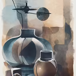 the painting is very stylized, so the vases are different