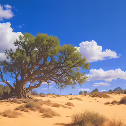 an animal is walking in the desert alone