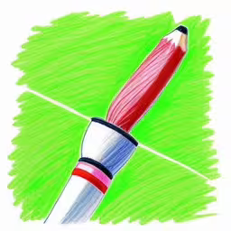 a drawing of a colored pencil is shown