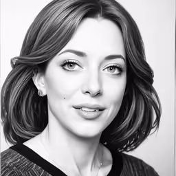 a black and white portrait of a woman