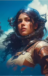 a beautiful young woman in sci - fi fio art