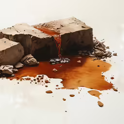 a strange object has brown stain on it