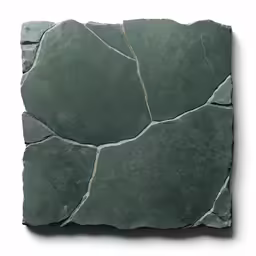 a grey and black square stone with cracked design