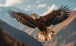 the eagle is spreading its wings in the sky