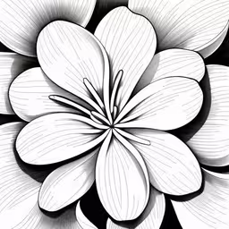 an ink drawing of a white flower in black and white,a white flower in black and white