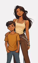 the character is shown with a woman holding a boy