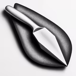 a close up of a silver object with a black design
