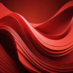 a red wall with a lot of curves
