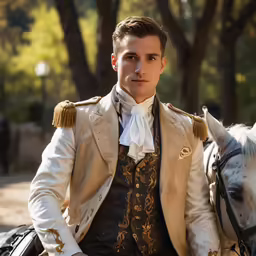 a man is dressed in a renaissance style clothing