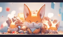 a small fox doll is sitting in the grass