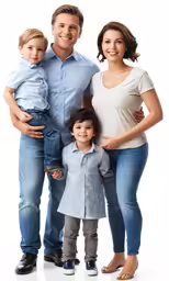 an adult woman with two small children