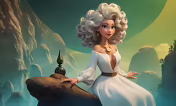 a female animation character is posing for the camera