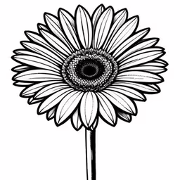a drawing of a flower on white background,a very large flower with many petals on it
