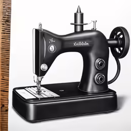 an old black sewing machine on a wooden table