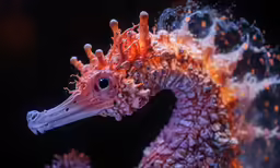 a sea horse is swimming in the water