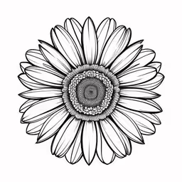 a flower that looks like it has a center,a black and white flower on a white background