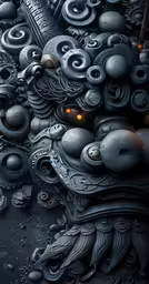 a close up photo of a bunch of metal balls