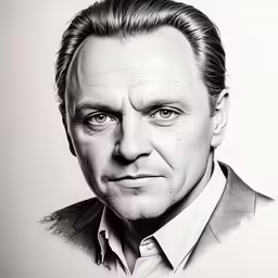 the famous actor as drawn by pencil