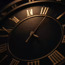 a close up of a clock showing the roman numerals
