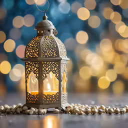 a light that is on some stones