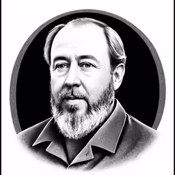an old black and white photo of a bearded man
