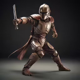 a star wars action figure is holding a knife