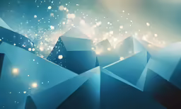 an artistic background with blue polygonal shapes