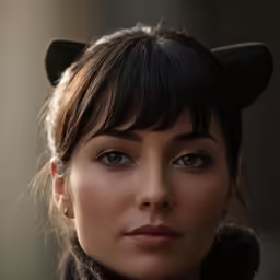 the woman in black hat has very dark eyes