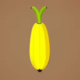 a yellow paper hanging fruit on a brown wall