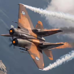 two jets flying side by side in the sky