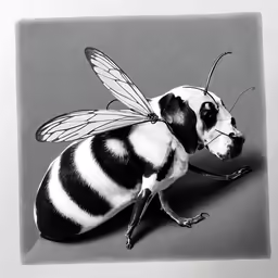 an insect with a black and white striped body