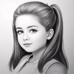 a girl is in pencil drawing with an added head