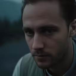 the man is staring at something out side