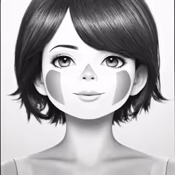 an anime image with a face cut out in half