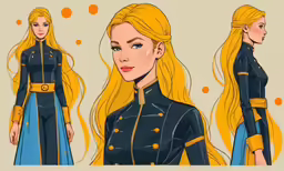 two sketches of different views of lady thunder and the other side of the character