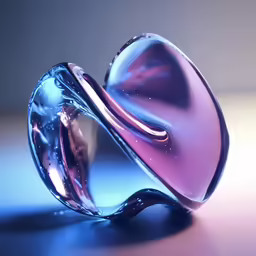a purple vase sitting on a table with an upside down object