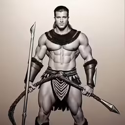 a person is dressed up with a sword and helmet