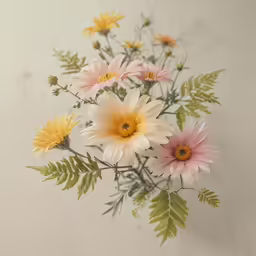 there is a group of different flowers together
