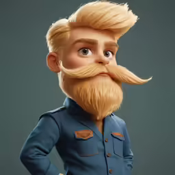 a cartoon character with an oval beard and big mustache