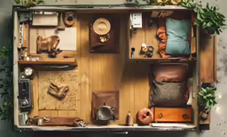 a close up of a trunk with items inside