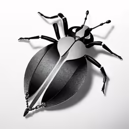 a black and white image of a spider holding a heart