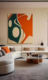 modern living room with white couch and coffee table